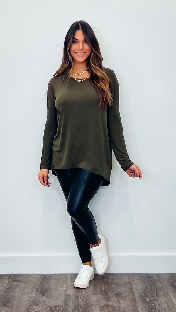 Everyday Long Sleeve Fall Shirt Olive