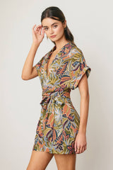 Island Solstice Surplice Waist Tie Romper