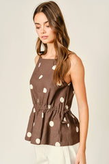 SOFT TOUCH POLKA DOT BABYDOLL WAIST TOP