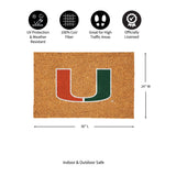 University of Miami Large Full Color Coir Mat, 36"x24"
