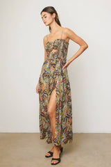 Island Solstice Cutout Smocked Maxi Dress