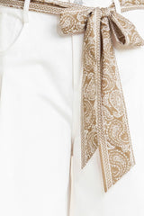 Meagan solid woven culotte pantin White