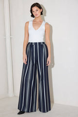 Gigi A striped woven pant