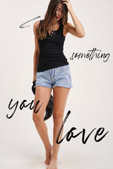 Jane  Ribbed Button Front Sleeveless Tank