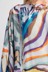 Pull Over Boat Neck Printed Maxi Dress