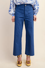 Ankle Cropped Summer Pants in Royal Blue