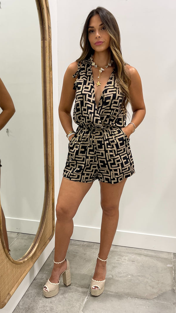 Asella Gilded Black Romper