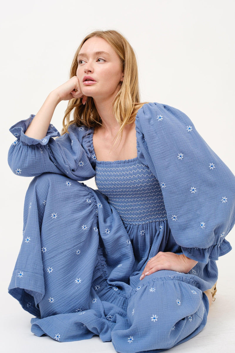 Amber Indigo Maxi Dress - PRINZZESA BOUTIQUE