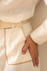 Garner Off White Linen Pants