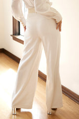 Garner Off White Linen Pants