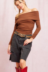 Daphne Root Beer Knit Top
