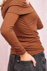 Daphne Root Beer Knit Top
