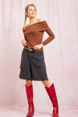 Daphne Root Beer Knit Top