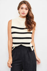 Senara Natural Black High Neck Top - PRINZZESA BOUTIQUE