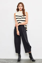 Senara Natural Black High Neck Top - PRINZZESA BOUTIQUE