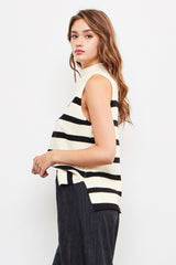 Senara Natural Black High Neck Top - PRINZZESA BOUTIQUE
