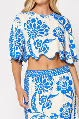 Kyra Blue and White Vacation Set - PRINZZESA BOUTIQUE