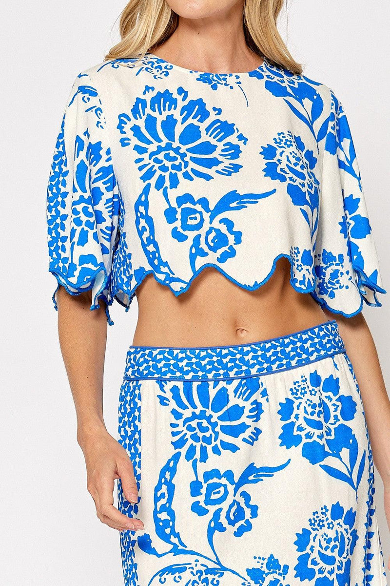 Kyra Blue and White Vacation Set - PRINZZESA BOUTIQUE