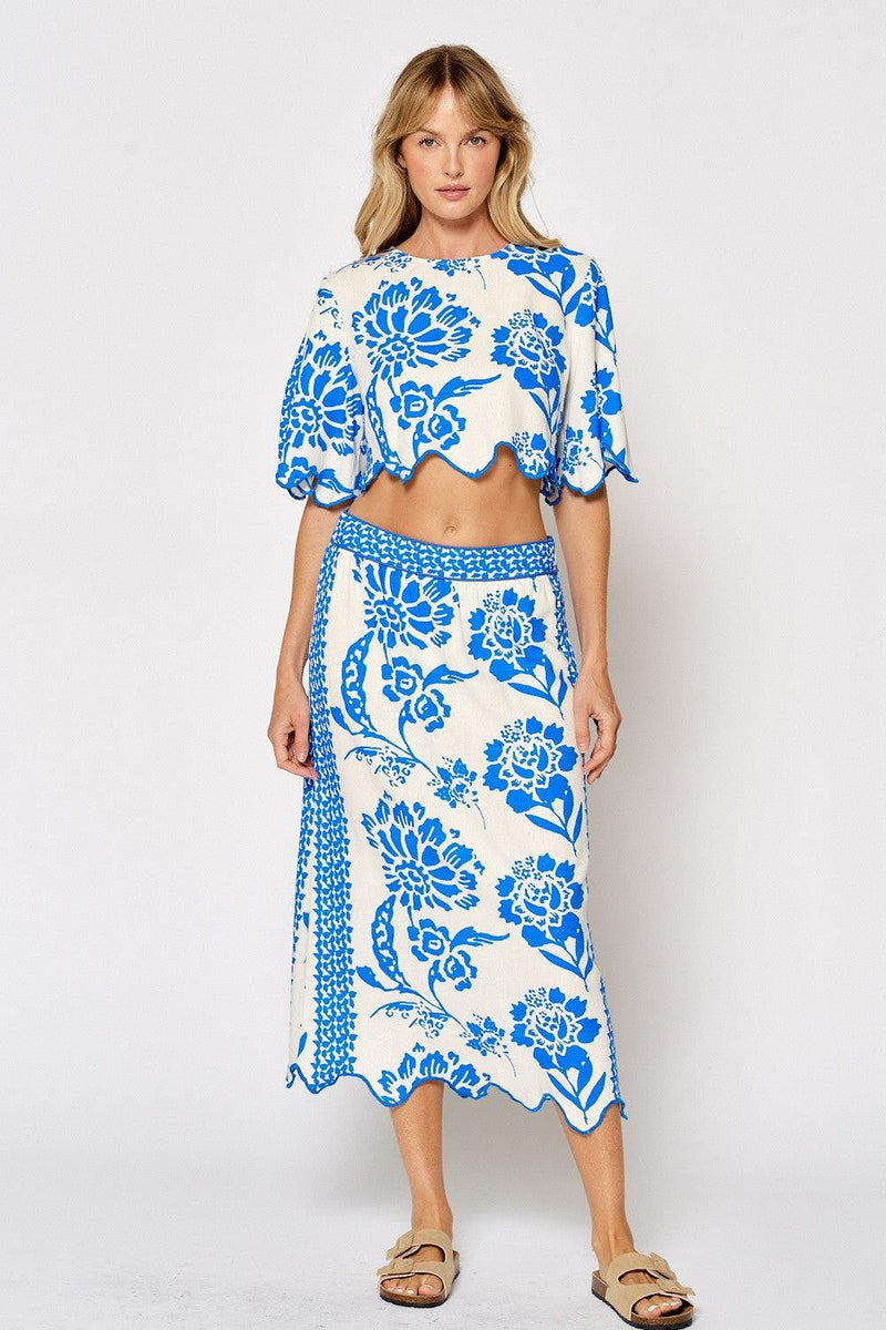 Kyra Blue and White Vacation Set - PRINZZESA BOUTIQUE