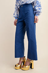 Ankle Cropped Summer Pants in Royal Blue