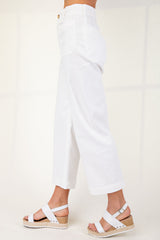 Ankle Cropped Summer Pants in Off White