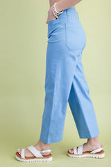 Ankle Cropped Summer Pants in Blue