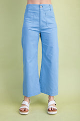 Ankle Cropped Summer Pants in Blue