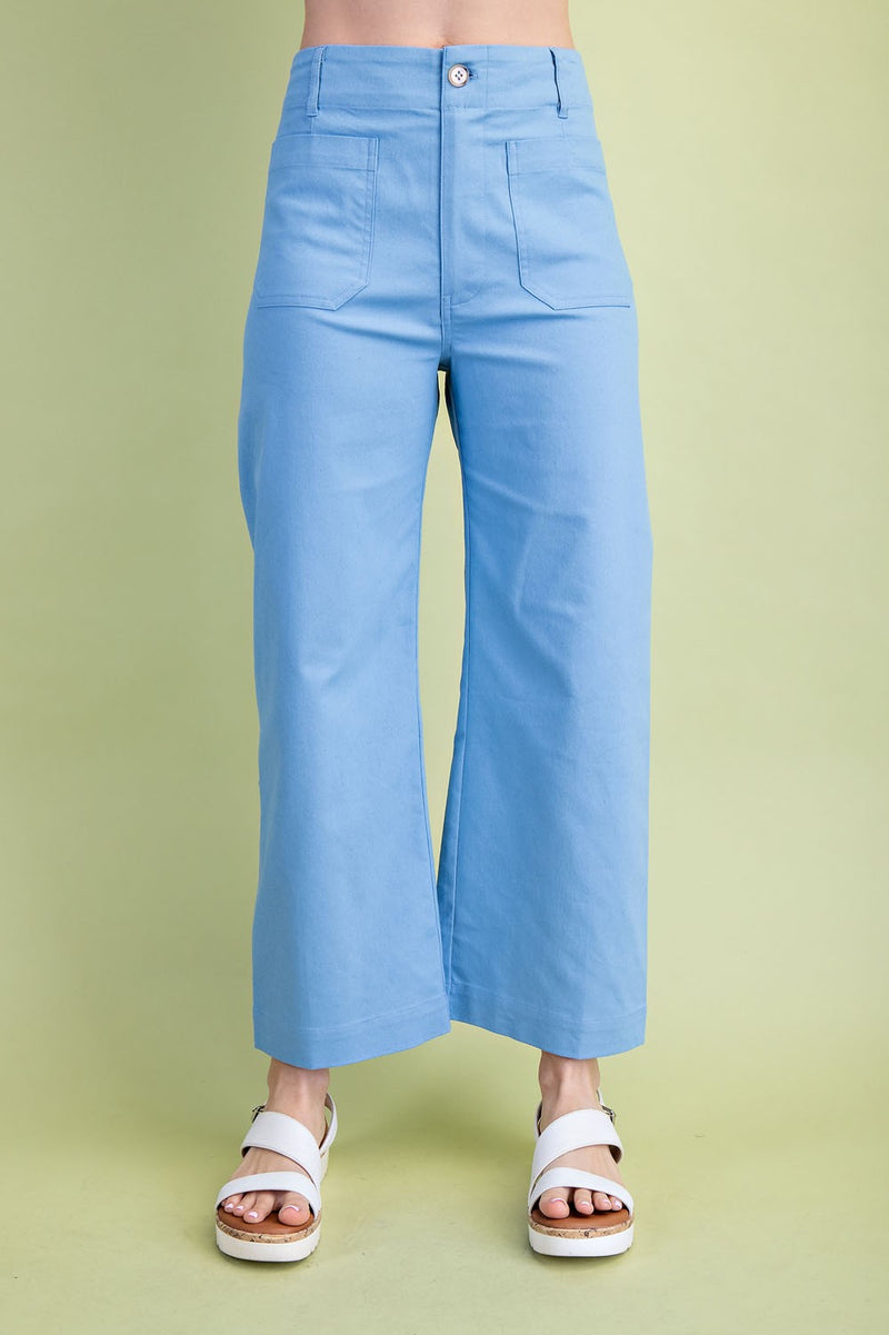 Ankle Cropped Summer Pants in Blue Ankle Cropped Summer Pants in Blue