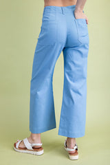 Ankle Cropped Summer Pants in Blue
