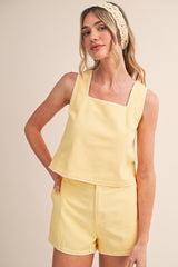 Spring Time Butter Yellow Short Set