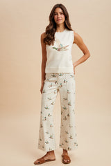 Mallard Duck Printed Sweater Top