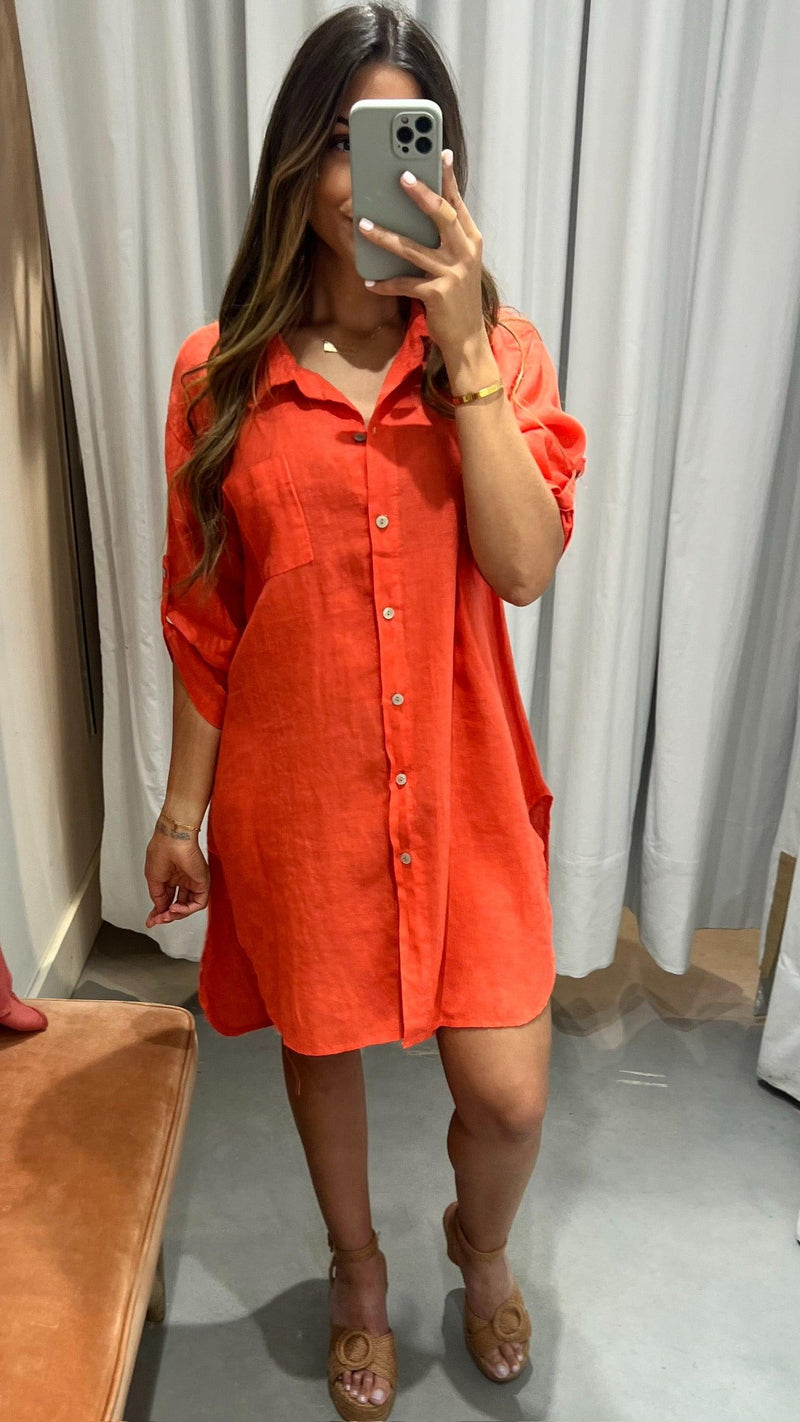 Gina Linen Dress - PRINZZESA BOUTIQUE