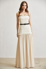 Tweed Contrast Drop Waist Dress
