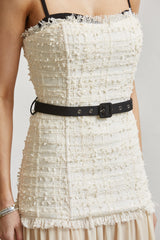 Tweed Contrast Drop Waist Dress