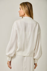 Balloon Sleeve Bomber Jacket Ivory