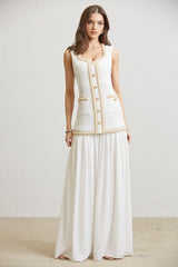 Pearl Chain Tweed Drop Waist Dress