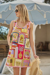 Auriel Shift Mini Dress Talmar Postcard