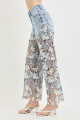 Lace Denim Pants