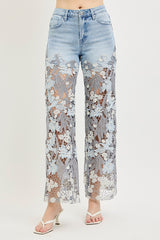 Lace Denim Pants