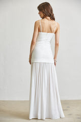 Bow Pearl Rhinestone Dropwaist Maxi Dress