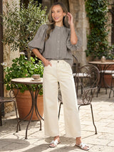 Balloon Sleeve Gingham Blouse