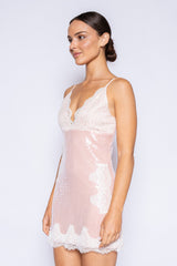 Sequin A Line Pink Cami Dress