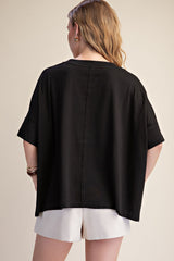 Black Oversized Pullover Round