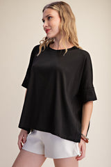 Black Oversized Pullover Round