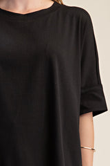 Black Oversized Pullover Round