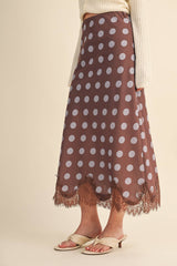 MIDI SKIRT WITH LACE HEM