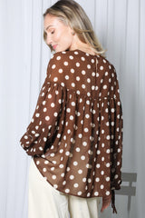 Elegant Chiffon Polka Dot Blouse