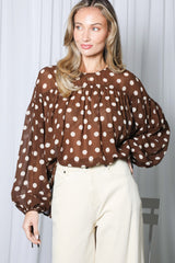 Elegant Chiffon Polka Dot Blouse