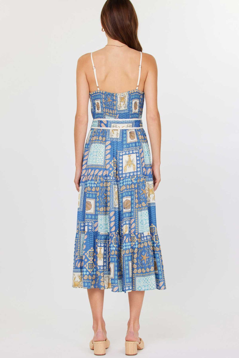 Boca Chica Dress Blue Coastal Print