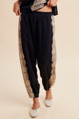 Balloon Pants with Lace Black